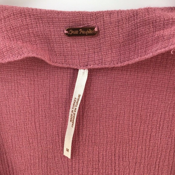 Free People Womens Peasant Top Mauve Pink Size M Cropped Boho - Picture 4 of 16